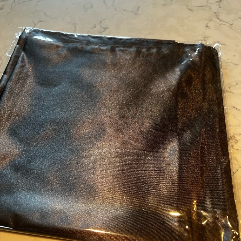 Satin Square Scarf - Black 35”
